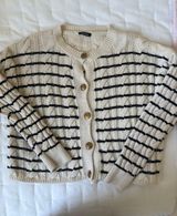 Striped Long Buttoned Cardigan Photo 0