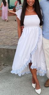 White Smocked Maxi Dress Photo 0