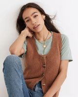 Kneale Button-Front Sweater Vest Size M Photo 0