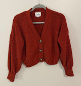 Pink Rose Women's Rust Cardigan Sweater Photo 0