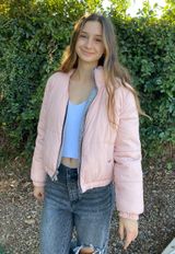 American Eagle Cropped Reversible Puffer Jacket Photo 0