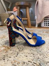 Nine West Blue Geometric Heels Photo 0