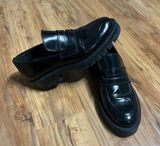 Chunky Black Penny Loafers Platform Flats Shoes EU 39 Women 8 Emo Goth Y2K Photo 0