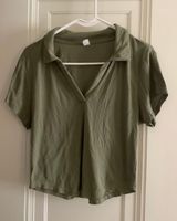 Cropped Olive Green Collar Shirt  Photo 0