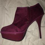 JustFab Burgundy Platform Heels Photo 0