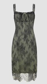 Cider Green Lace Dress Photo 0