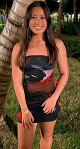 White Fox Red & Black Mini Dress Photo 0