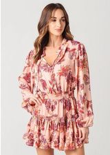 MISA Women's Lorena Mini Floral V neck Ruffle Skirt Dress sz S Photo 0