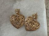 Vintage Gold Heart Earrings Photo 0