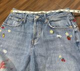 Free people we the free OB902878 embroidered distressed denim jeans size 25 Photo 0