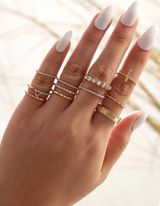 8 Piece Gold Ring Set Photo 0