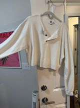 White Long sleeve Crop Top Photo 0