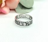 Flower Leaves Eternity Band | Size 8 Silver Photo 0