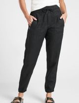 Athleta - Cabo Linen Joggers Black Beach Resort Summer Photo 0