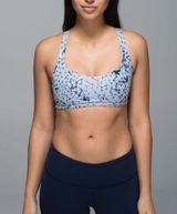 Lululemon Free To Be Bra Wild Star Crushed Silver Fox Gray/Navy (Size 4) Photo 0