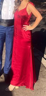 Red Silk Maxi Dress Photo 0