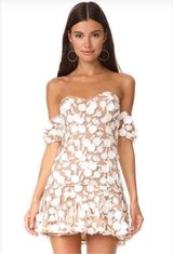 For Love and Lemon Amelia Mini Floral White Nude Dress Photo 0