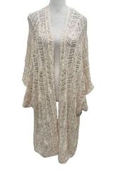 Sundance Crochet Poncho Shawl Open Front Sweater Cream Boho size Medium/Large Photo 0