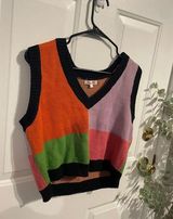 Multicolor cropped sweater vest size large from Photo 0