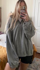 VINTAGE Quarter Zip Fleece Pullover Gray Size XL Photo 0