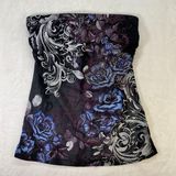 Full Tilt strapless top Women's L Floral MultiColor Y2k whimsy goth Photo 0