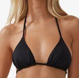 Body Women's Solid Slider Triangle Bikini Top Black Size M Photo 0
