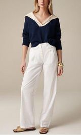 J Crew Pleated button-front pant in chino white summer 2024 Photo 0