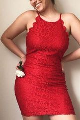 By&By Red Lace Dress Photo 0