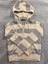 Brandy Melville Gray and Cream Striped Sweater Photo 0