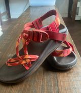 Brown and coral Chaco sandals Photo 0