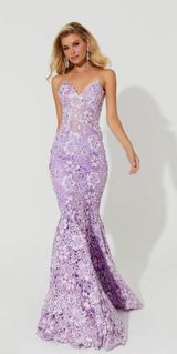 Baby Blue Floral Prom Dress Photo 0