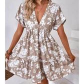 Womens Bohemian Floral Deep V Photo 0