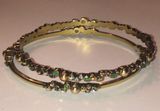 Brass Tone CZ Rhinestones Boho Bangle Bracelets Photo 0