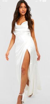 Boohoo Satin Cowl Neck Dress Photo 0