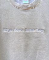 Handmade Embroidered Sweatshirt Tan Size M Photo 0