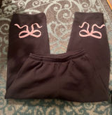 Edikted Dark Grey wide leg sweatpants with pink bows Photo 0