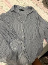 Maven West  Blue Striped Button Up Photo 0