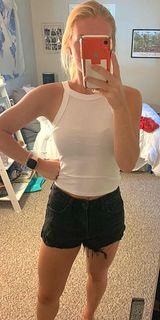 Caution to the Wind White Ribbed Fitted Crop Top Photo 0