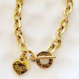 Anthro 18K Faith Heart Toggle Bracelet Photo 0