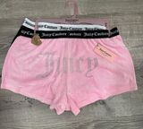 NEW  Bling Logo Soft Velour BOOTY Shorts 2pack pink black sz LARGE Photo 0