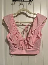Baby Pink Ruffle Crop Top Photo 0