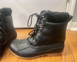 JustFab Black Snow Boots Photo 0