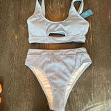 Women's Blue Textured High Photo 0