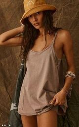 Free People Hot Shot Mini Dress Mocha Latte XS Photo 0