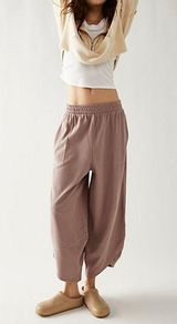 NEW Free People Beach Leo Barrel Leg Pants in Taupe Photo 0