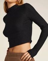 Mock Neck Cropped Long Sleeve Photo 0