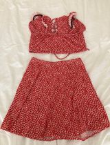 Missguided Red Co Ord Skirt And Top Set Photo 0