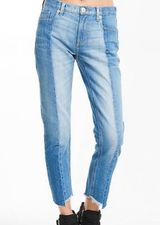 EXPRESS Raw Hem Two Tone Jeans  Photo 0