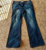 L.E.I . Sophia Hipster Flare Jeans Photo 0
