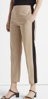 Club Monaco  Khaki Tan Racer Stripe Straight Chino Trouser Pants Size 12 Photo 0